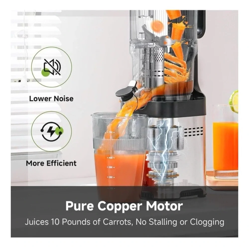 New AMZCHEF Cold Press Juicer, Juicers Machines - Wide Mouth & Large Feed‎ Chute